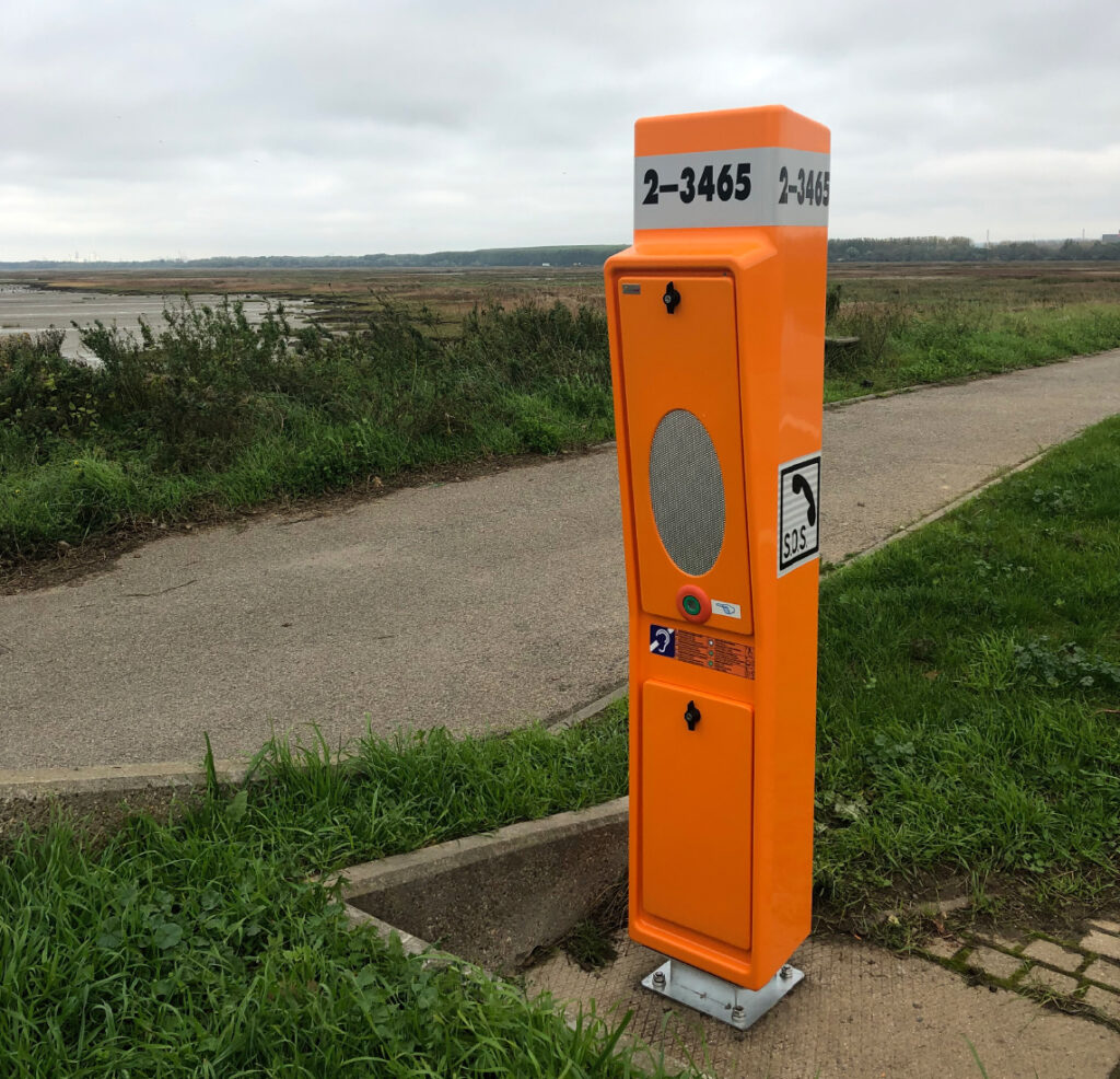 Emovis Safecall ECB next to the road