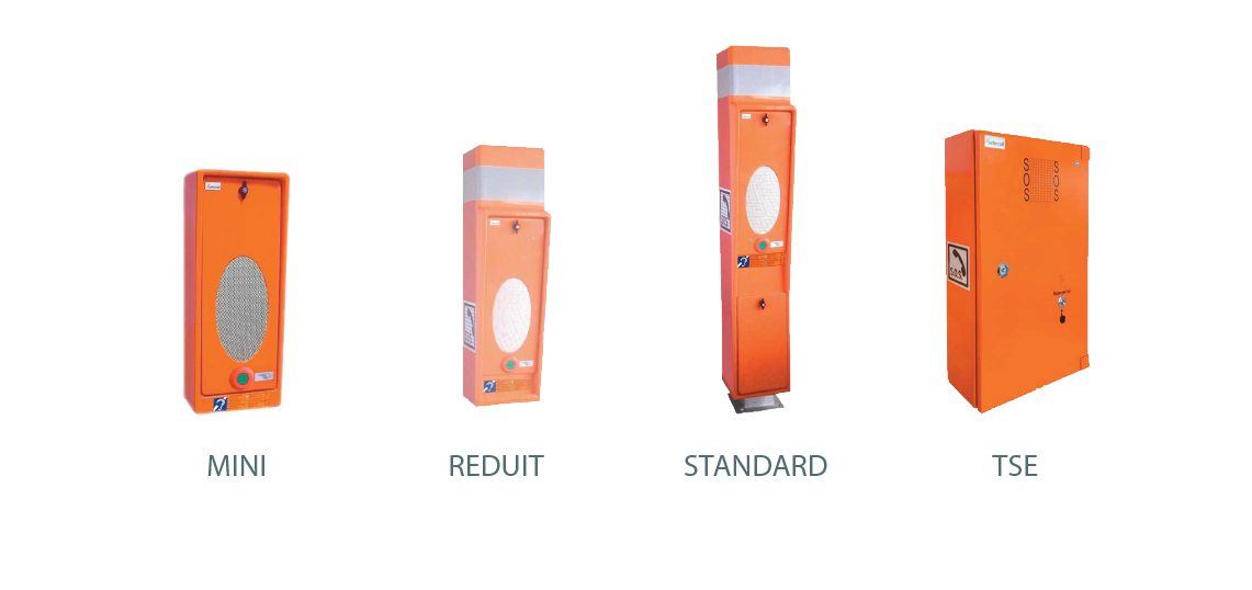 Safecall models: Mini, Reduit, Standard, TSE